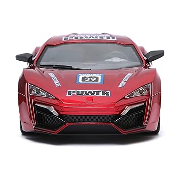 1:16 Scale Racing Bonzer Remote Control Car led Rechargeable Battery RC Car Series with Charger for Kids (Red, Blue)