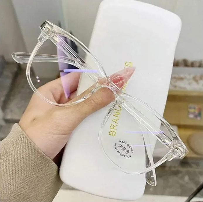 Transparent Anti Glare Uv Eye Protection Glasses For Men and Women White Frame Glasses For Boys and Girls
