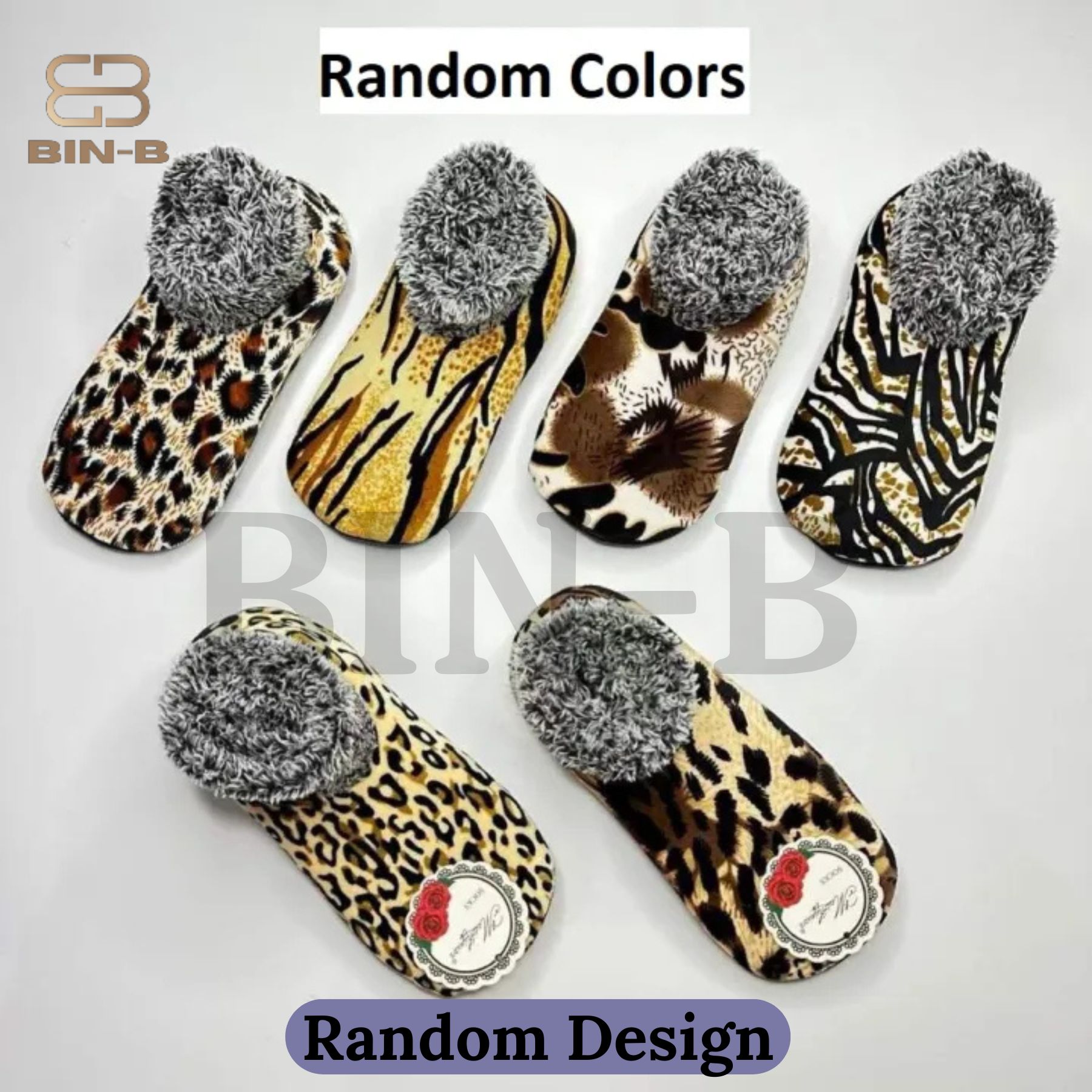 Women's indoor warm soft plush slippers