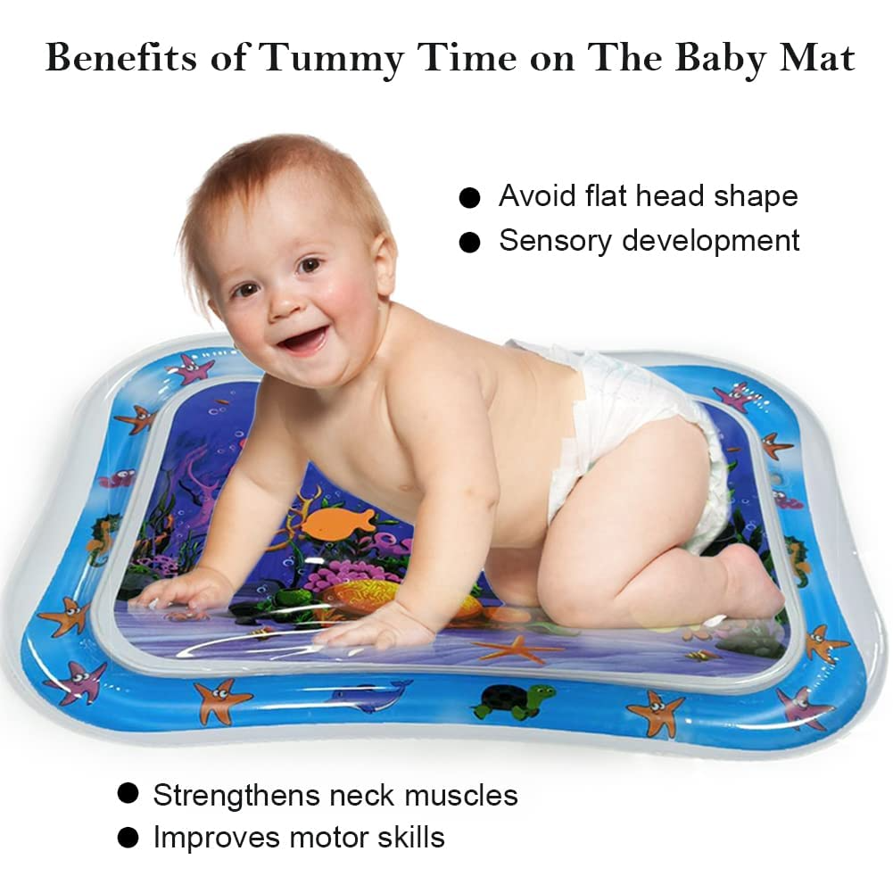 Inflatable Tummy Time Mat, Premium Baby Water Play Mat for Infants and Toddlers for 3 to 24 Months, Strengthen Your Baby's Muscles Water mat