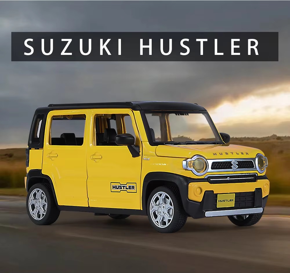 1:22 SUZUKI HUSTLER SUV Alloy Car Model Diecasts Metal Off-Road Vehicles Car Model  Sound and Light Simulation Children's Toy Gift