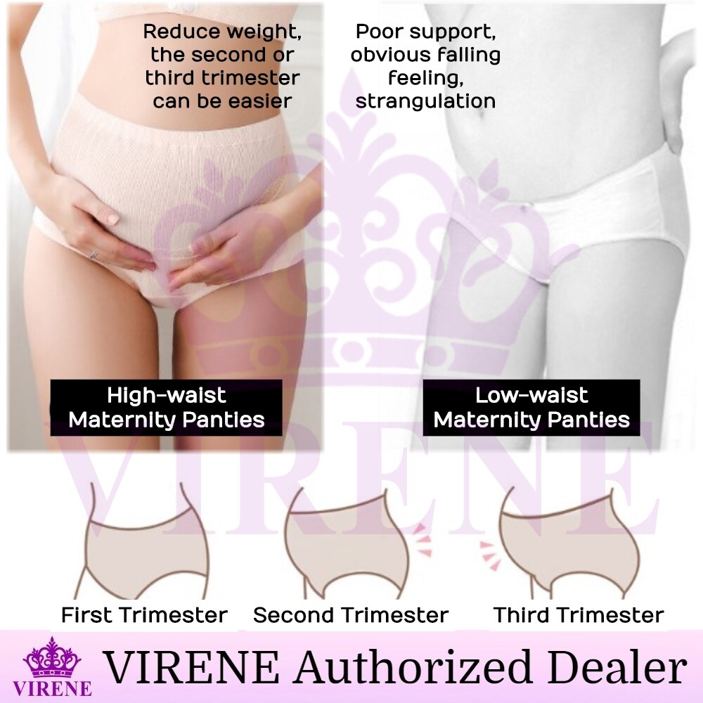 VIRENE Maternity Panties 3 Pcs Perpack Women High Waist Pregnant