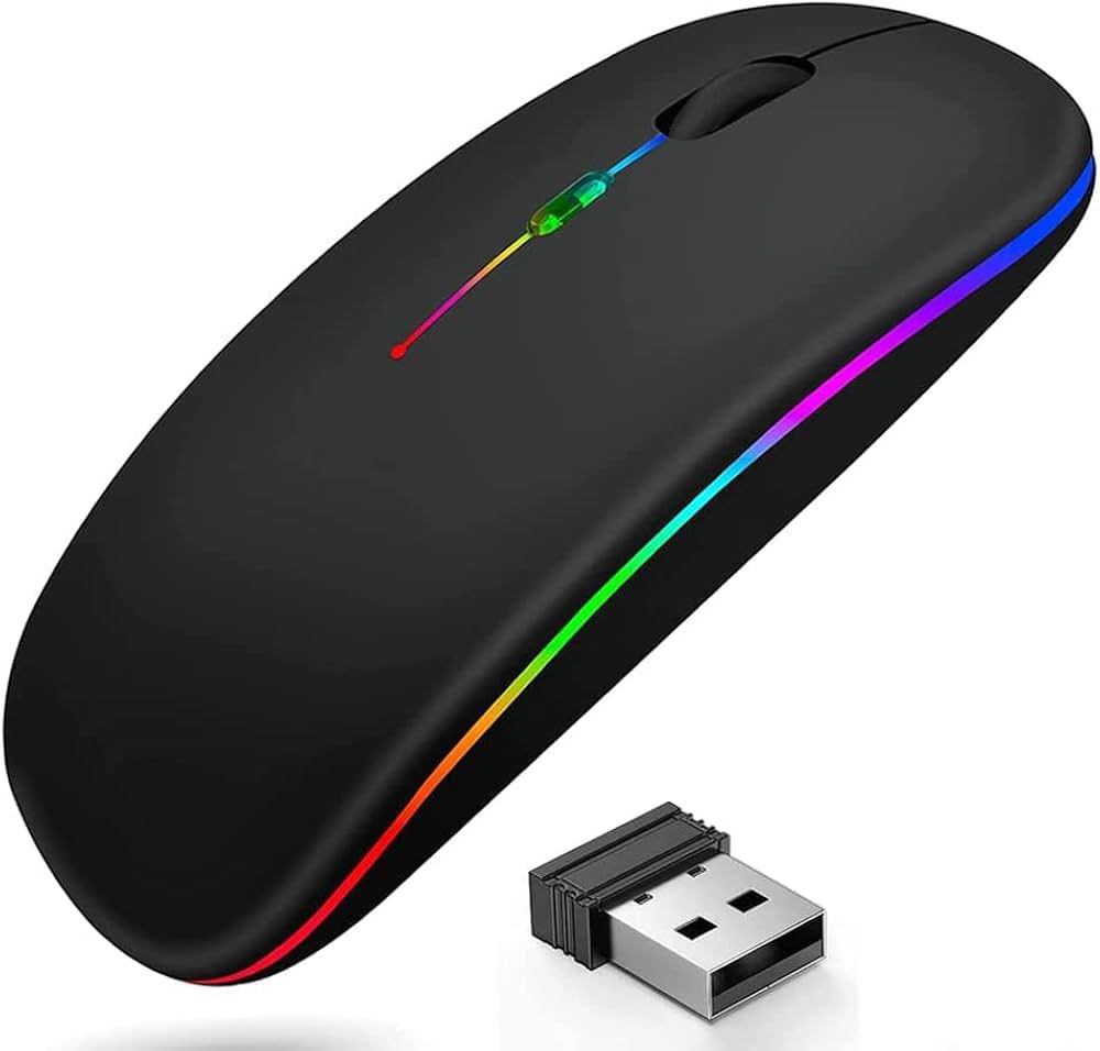 RGB WIRELESS MOUSE RECHARGEABLE 2.4GHZ + Bluetooth WITH ADJUSTABLE DPI