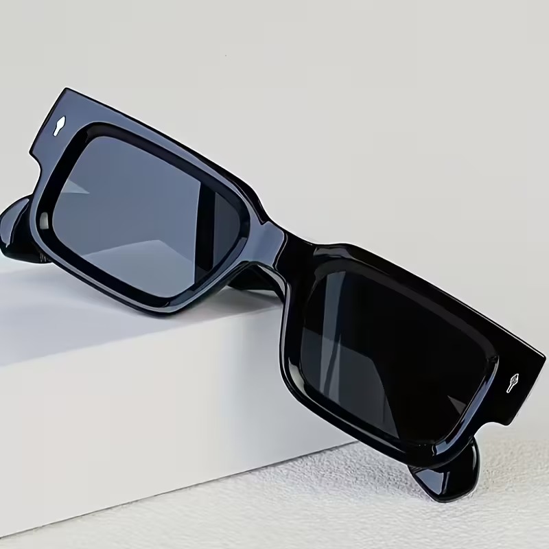 Men's Square Casual Fashion Glasses, Vintage Thick Frame Party Style