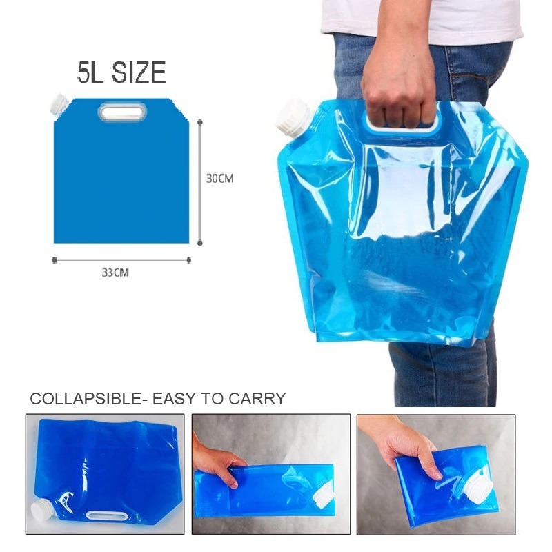 5 Litre Foldable Water Storage Bottle – Soft, Portable & Leakproof Water Container for Camping, Hiking, Backpacking, Travel & Outdoor Use – BPA-Free, Reusable Hydration Carrier