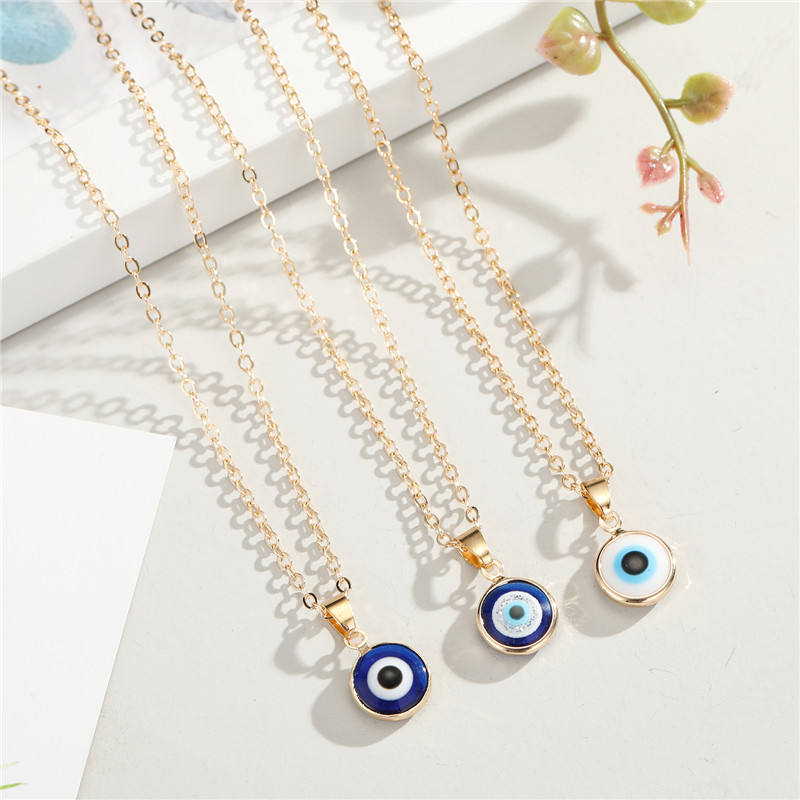 Lucky Eye Necklace Clavicle Chain Amulet Turkish Small Evil Blue Eye Necklace for Women Accessories Gift