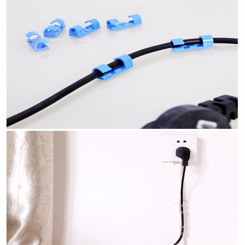 herramienta 20 piezas Stick on Table Wall Stick Cable Clip Wire Manage