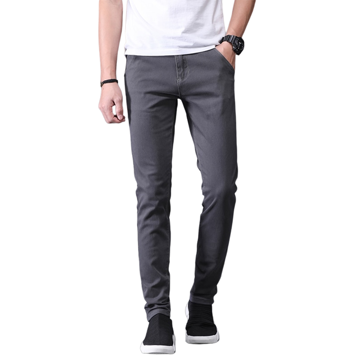 Pants for men - Cotton Jeans Pants - Male Pants - Grey color - Pants for Boys