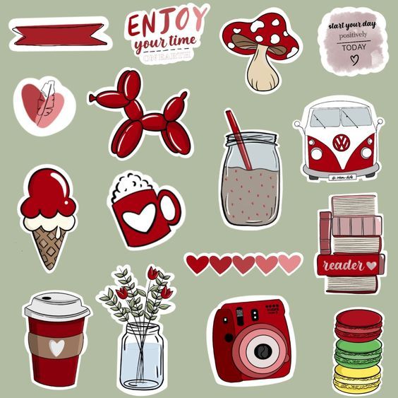 Pack of 16 - Red Style Girl Stickers - Stickers for Mobile - Stickers for Laptop price in Pakistan