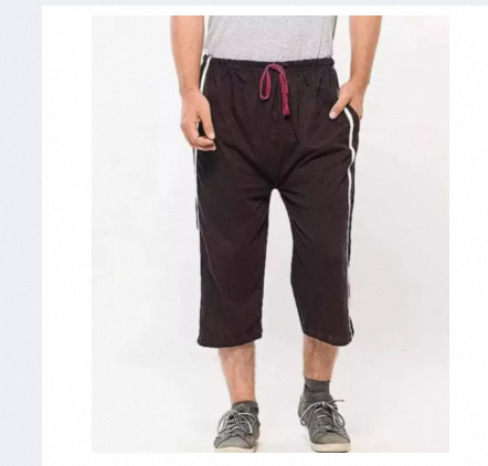 Summer Cotton Jersey | Quarter Shorts For Men | Double Sided Two Strips |
