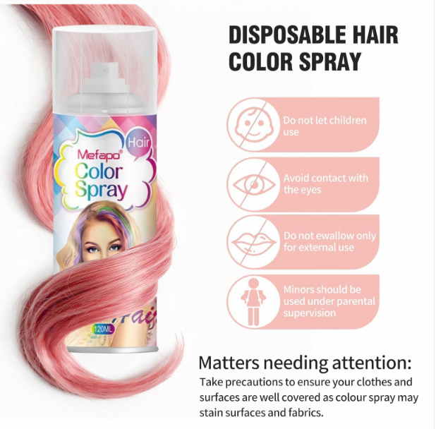 Washable Temporary Hair Color Spray 120ml | Instant, Vibrant Hair Color for Parties, Events & Daily Fun | Quick-Drying, Non-Sticky & Easy to Wash Out | No Bleach Needed