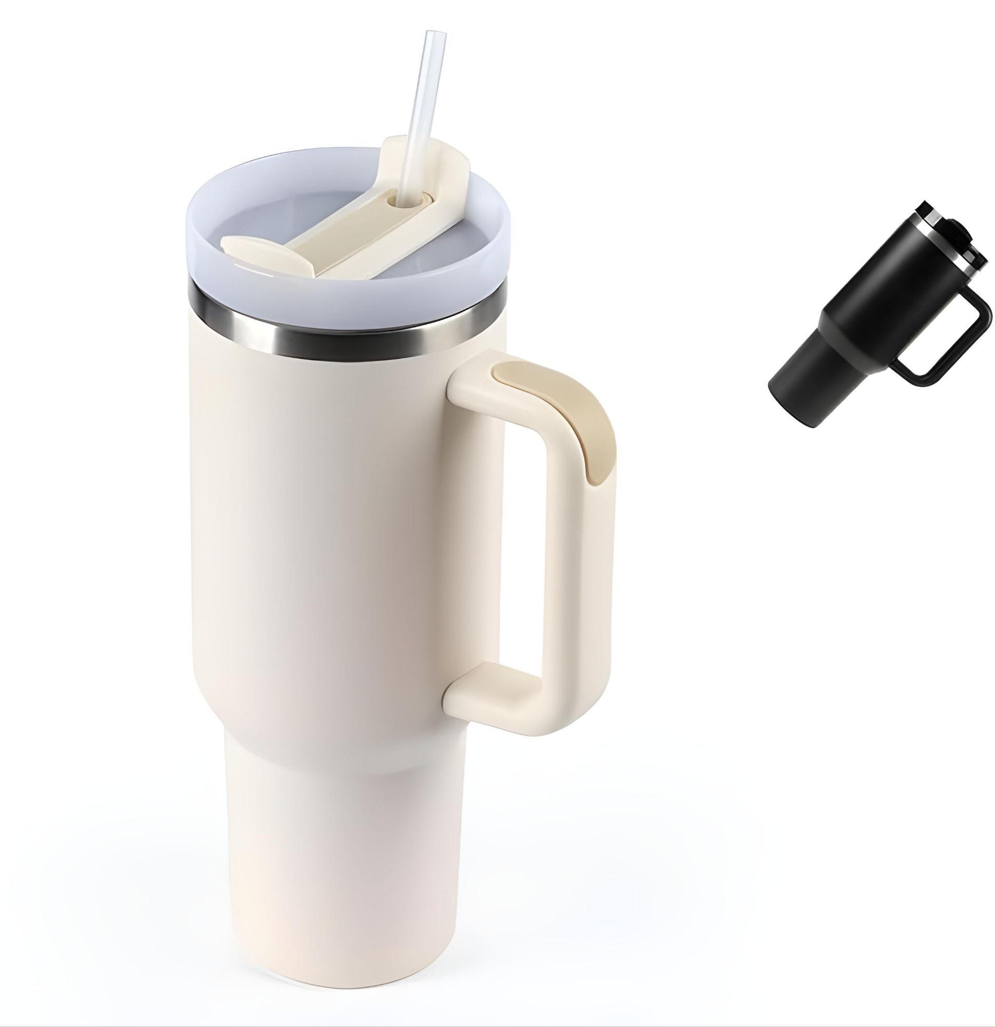 40 oz Insulated Tumbler Thermos Flask with Straw & Lid – Stainless Steel Double-Walled Thermal Mug for Hot & Cold Beverages, Ideal for Travel, Gym, and Outdoor Use
