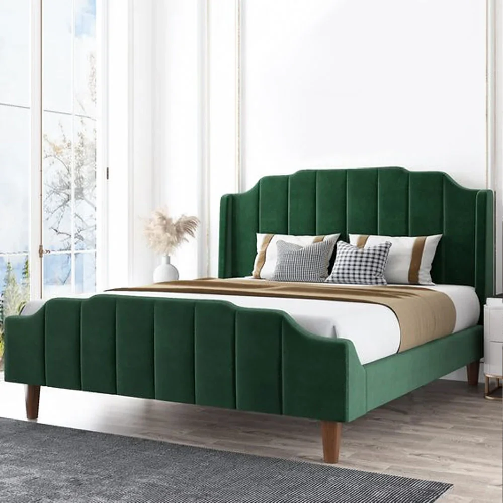 Affordable New  Design wooden Bed Set  without side table Furniture for room / Wooden poshesh Beds For Bedroomn BED5