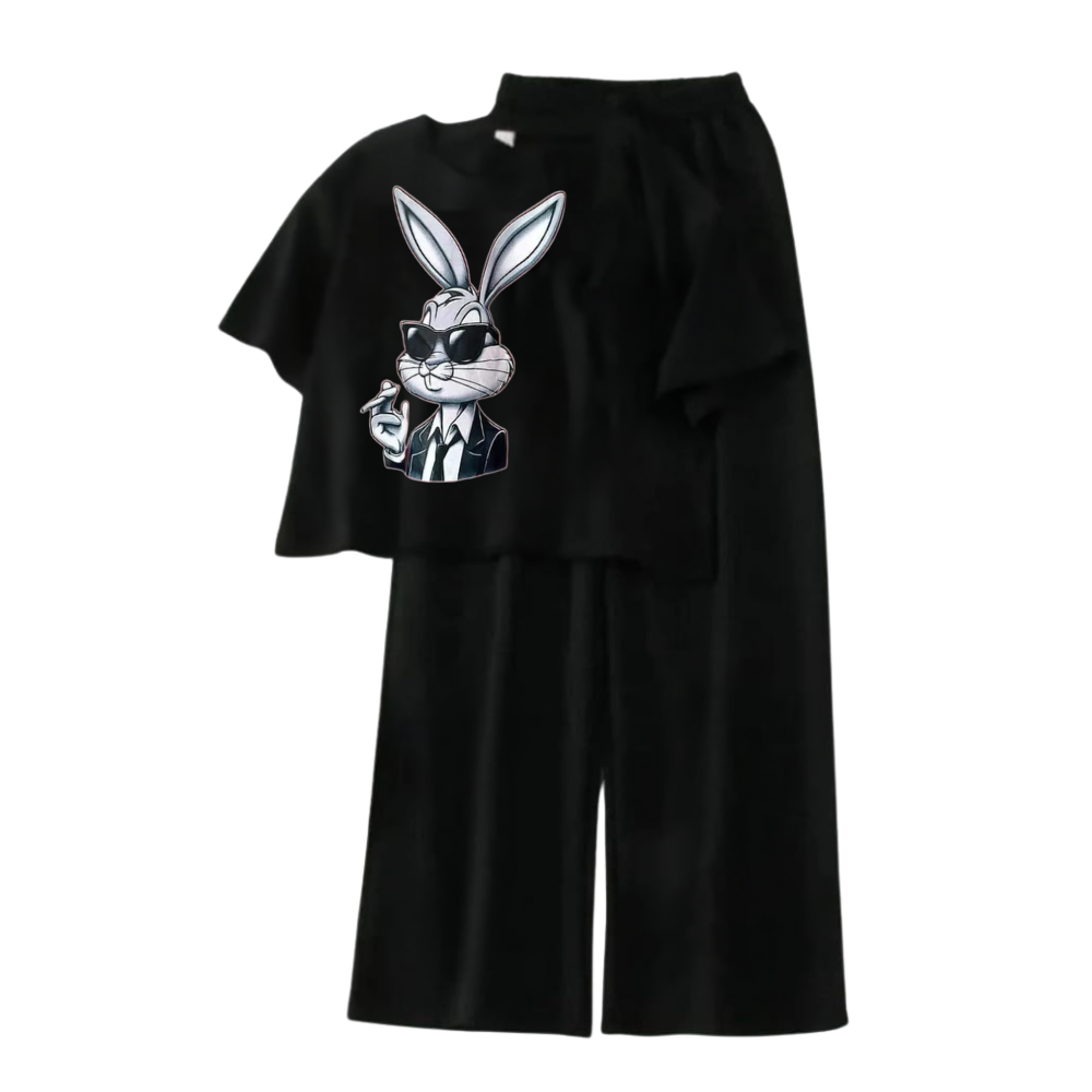MK Garments - Printed  Premium Quality Comfortable Fabric Casual Suits for Girls and Women Crop T Shirt With Plaazo Trouser