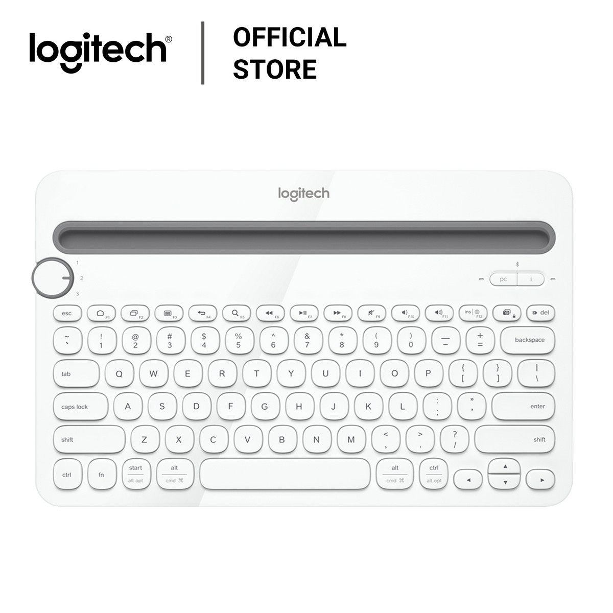 Logitech K480 Bluetooth Multi-Device Keyboard for Computers, Tablets and Smartphones (white)