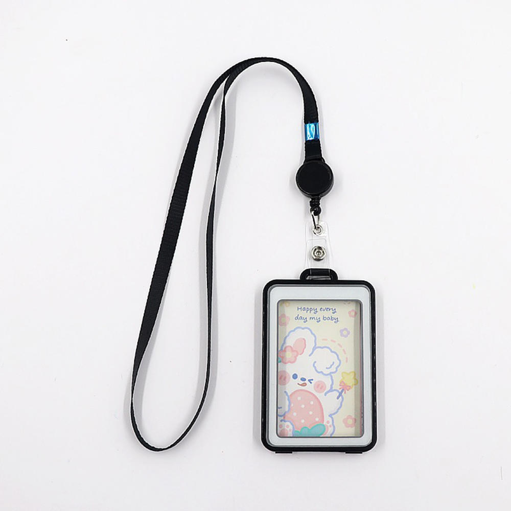 Electronic Id Card Holder Hanging Rope 0.5cm Bus Card Holder Plastic ...