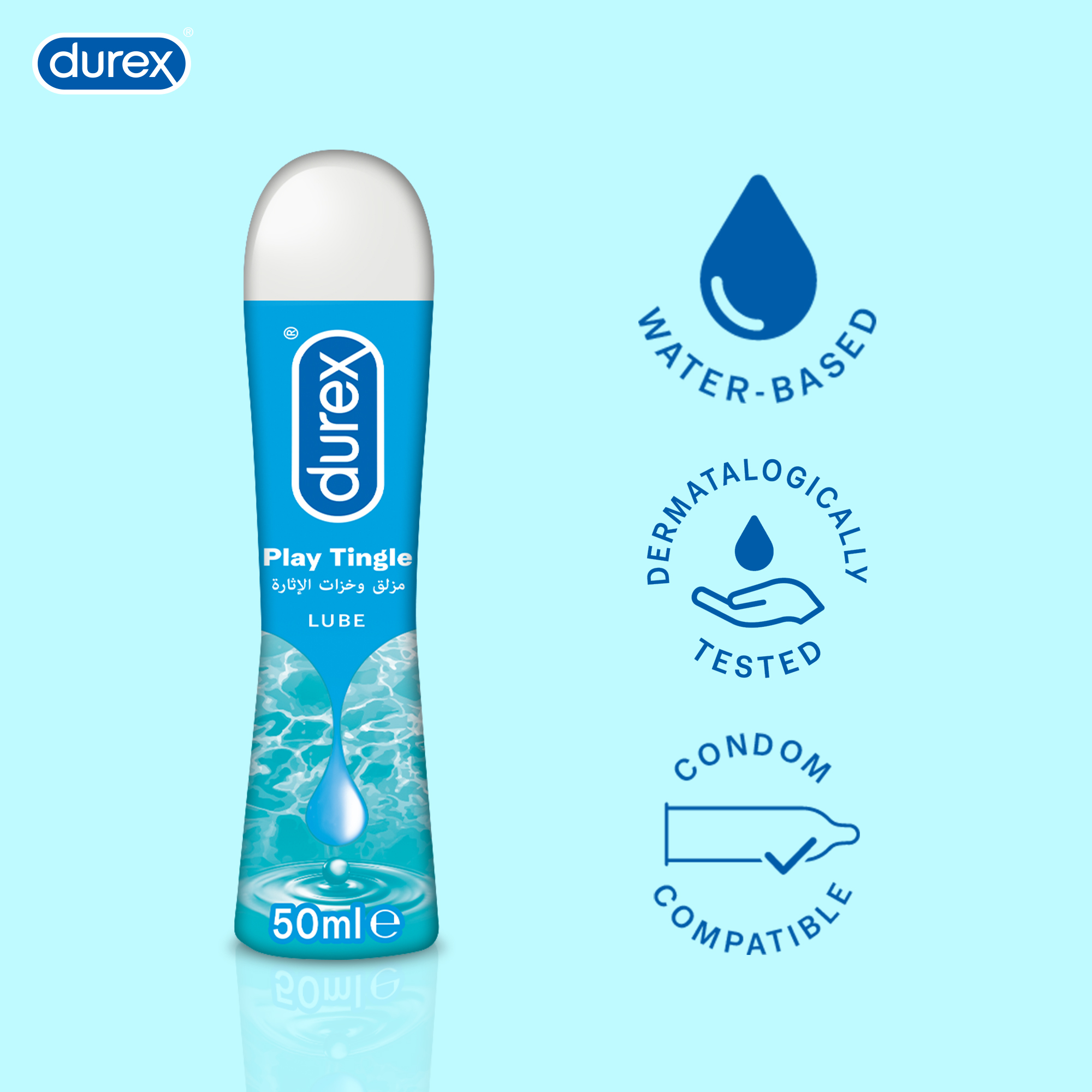 Durex Condoms Extended Pleasure 12 Pcs + Durex Play Tingle Lube 50ml
