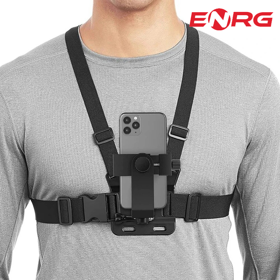 ENRG Chest Camera First-Person-View Mobile Phone Holder With Back Chest Strap 360 Rotate Climbing Cycling Phone Stand Bike Motorcycle GPS Live