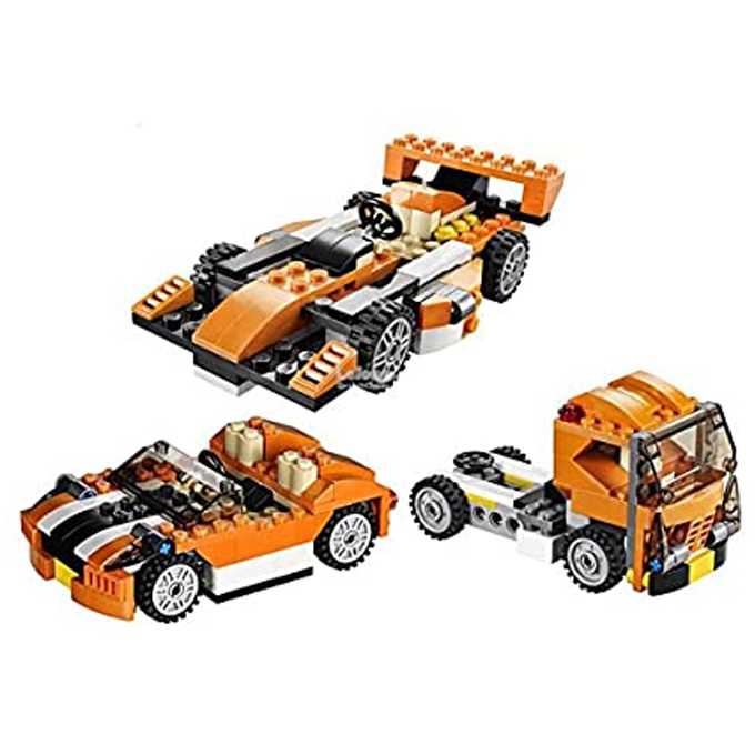 Decool: Architect Creator - 3 in 1 - Orange Sunset Speeder Race Car Building Blocks Set - 3108