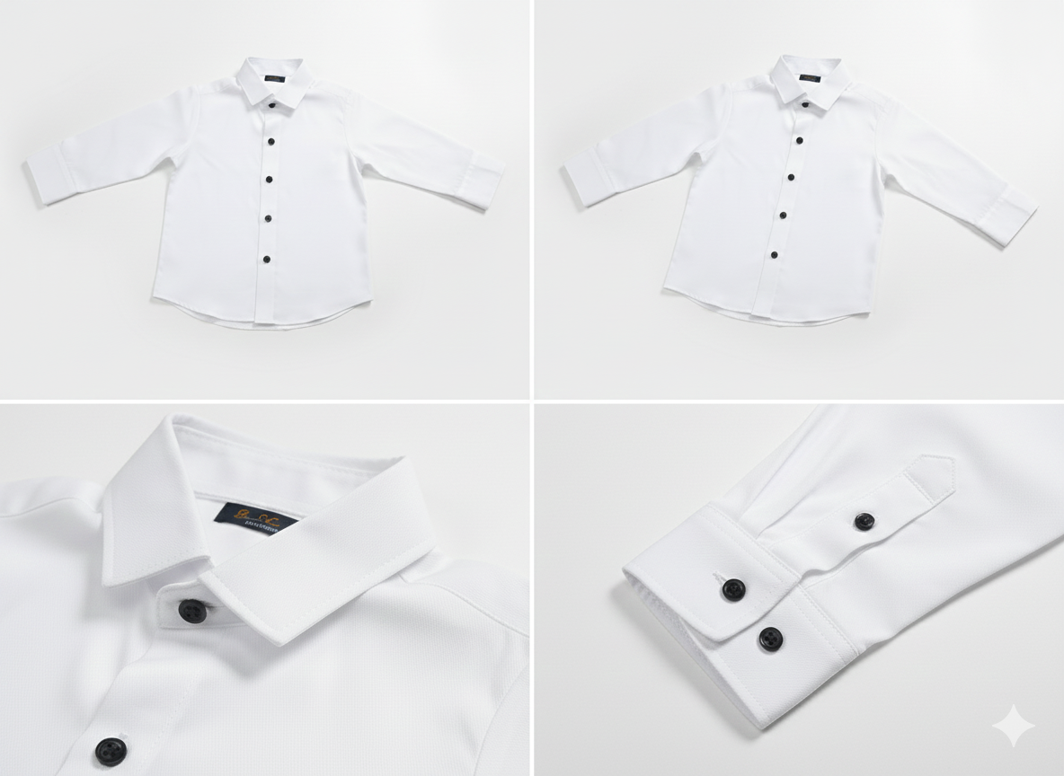 White Shirt For Boys | White Cotton Full Sleeves Shirts | White Uniform School Shirt 1 To 10 Year