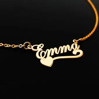 Name Locket Gold Plated Custom Made Simple Heart Design Single Personalized Name 18k Gold Plated Any