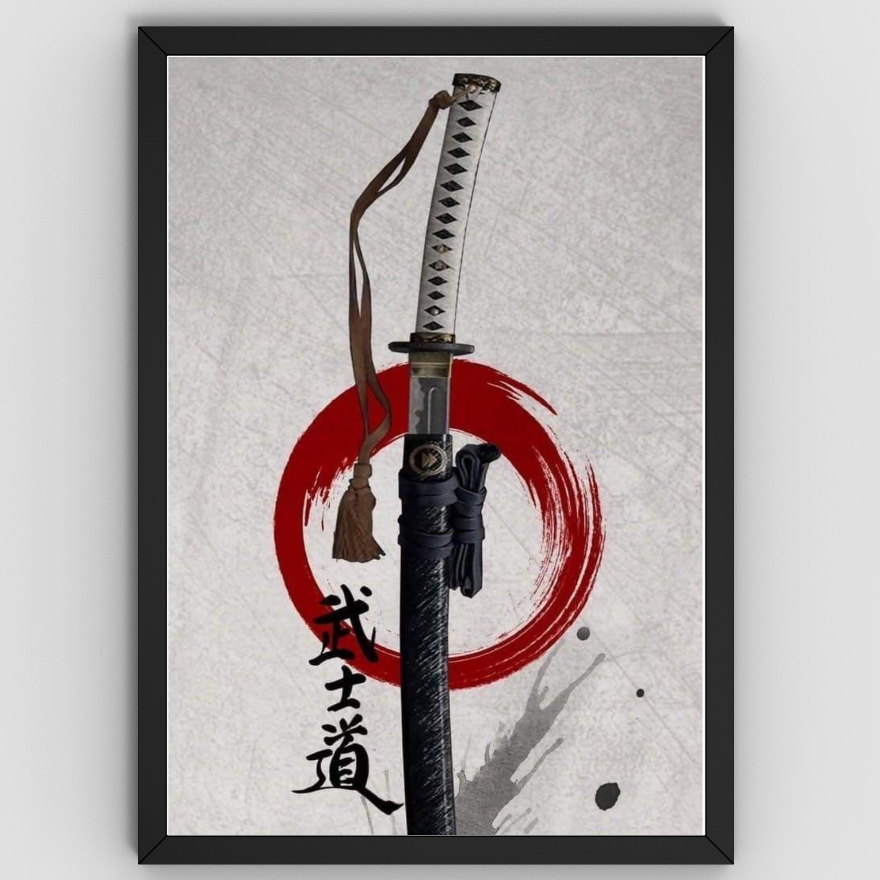 Samurai Sword Art Photo Frame | Katana Warrior Picture Frame for Boys & Kids | Japanese Samurai Wall Art | Gaming Room & Office Decor | Gift for Fighters & Anime Lovers | Craftoria HD Printed Frame for Home Decoration