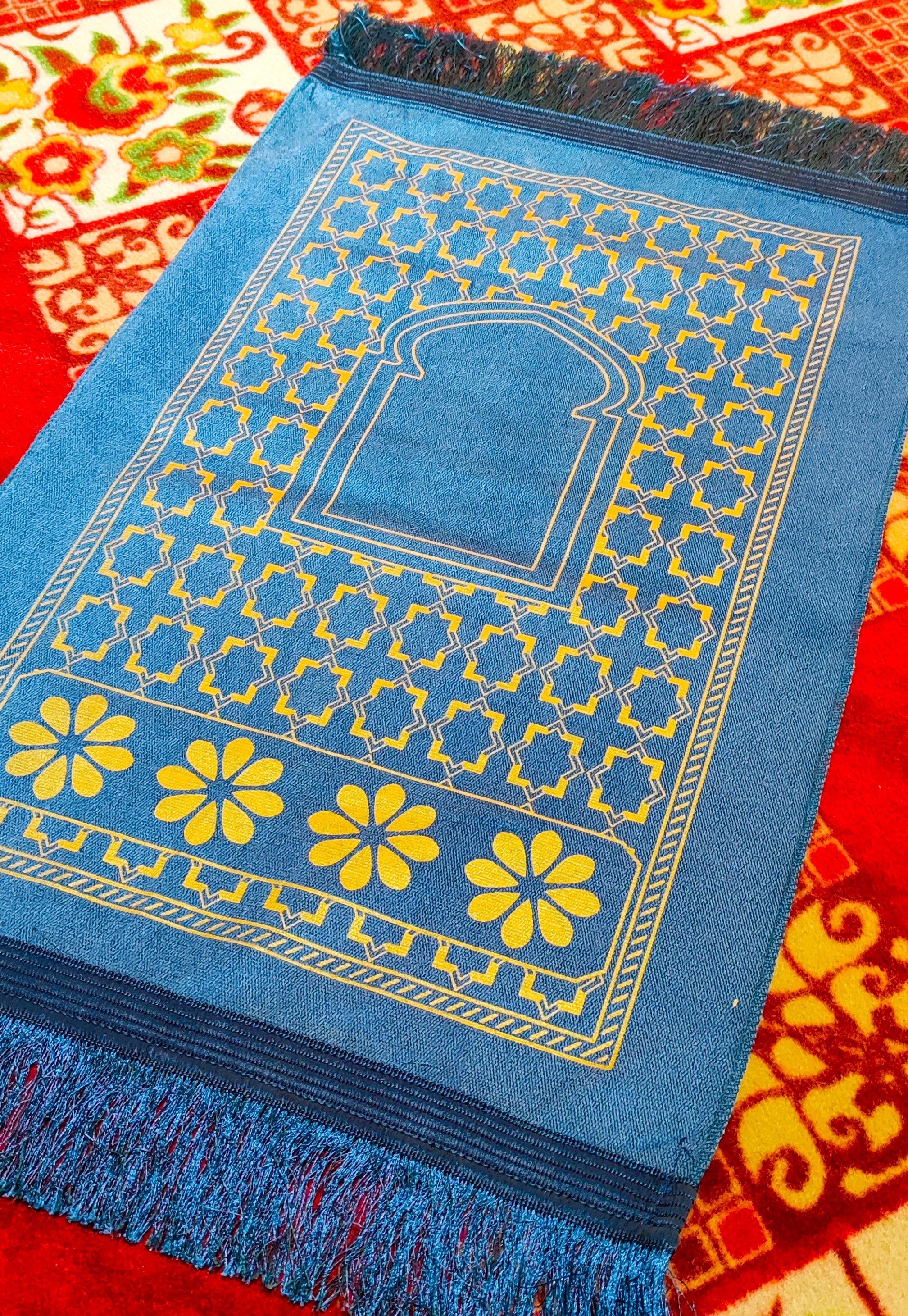 Imported Kids Mini Janamaz / Muslims Prayer Rug ( Turkish Thin Plush Velvet )