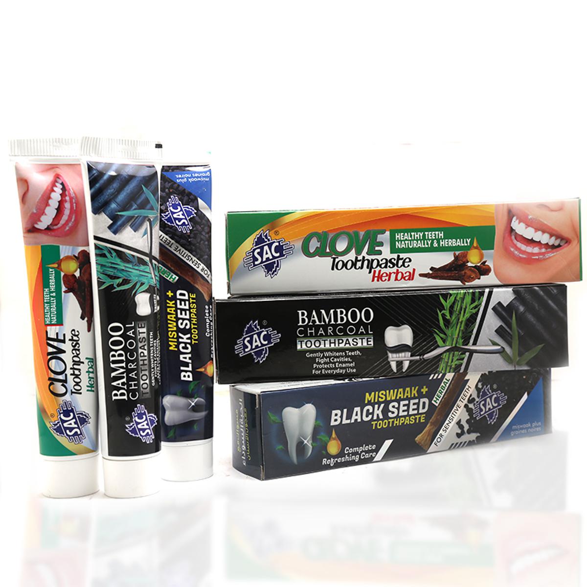SAC Toothpastes Set - Herbal Oral Care - 125gm Each - Pack of 3