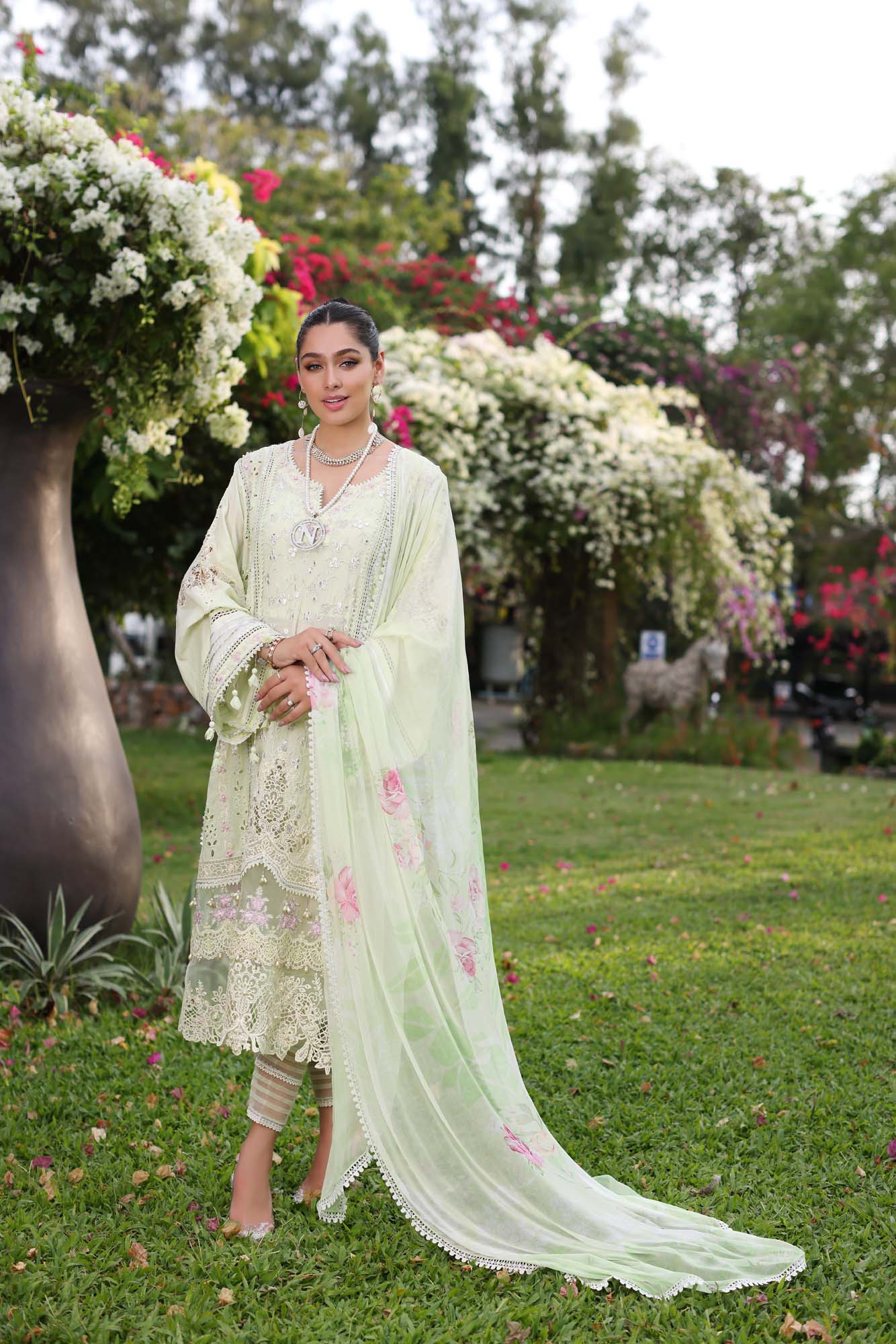 Noor by Saadia Asad Embroidered Chikankari Suits Unstitched 3 Piece NSA21E 2A - Festive Collection