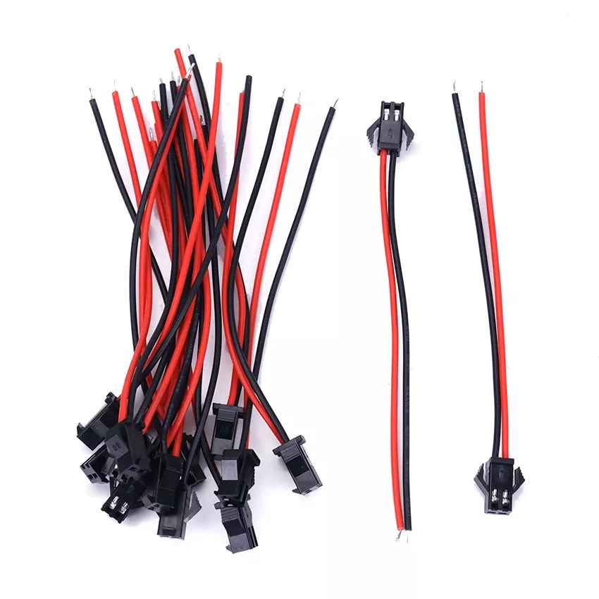 2 Pin Battery Connector Plug with Wire – 10 Pcs (5 Pairs) Male & Female JST Power Connector for DIY, RC Cars, LED, and Electronics Projects