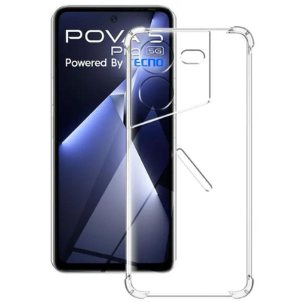 Tecno Pova 5 Pro 5G Transparent TPU Shockproof Back Cover