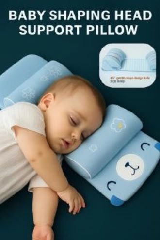 Baby Shaping Head Support Pillow | Soft & Safe Anti-Roll Side Sleep Positioner for Infants
