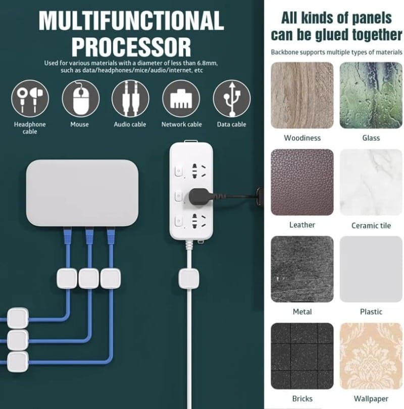 Magnetic Cable Clips, Cable Holders, Desktop Cable Management, No-Drill Self-Adhesive Clips, Adjustable And Non-Slip Wire Organizers, Hidden Phone Charging Cable Stands, Suitable for Home Office Desks.
