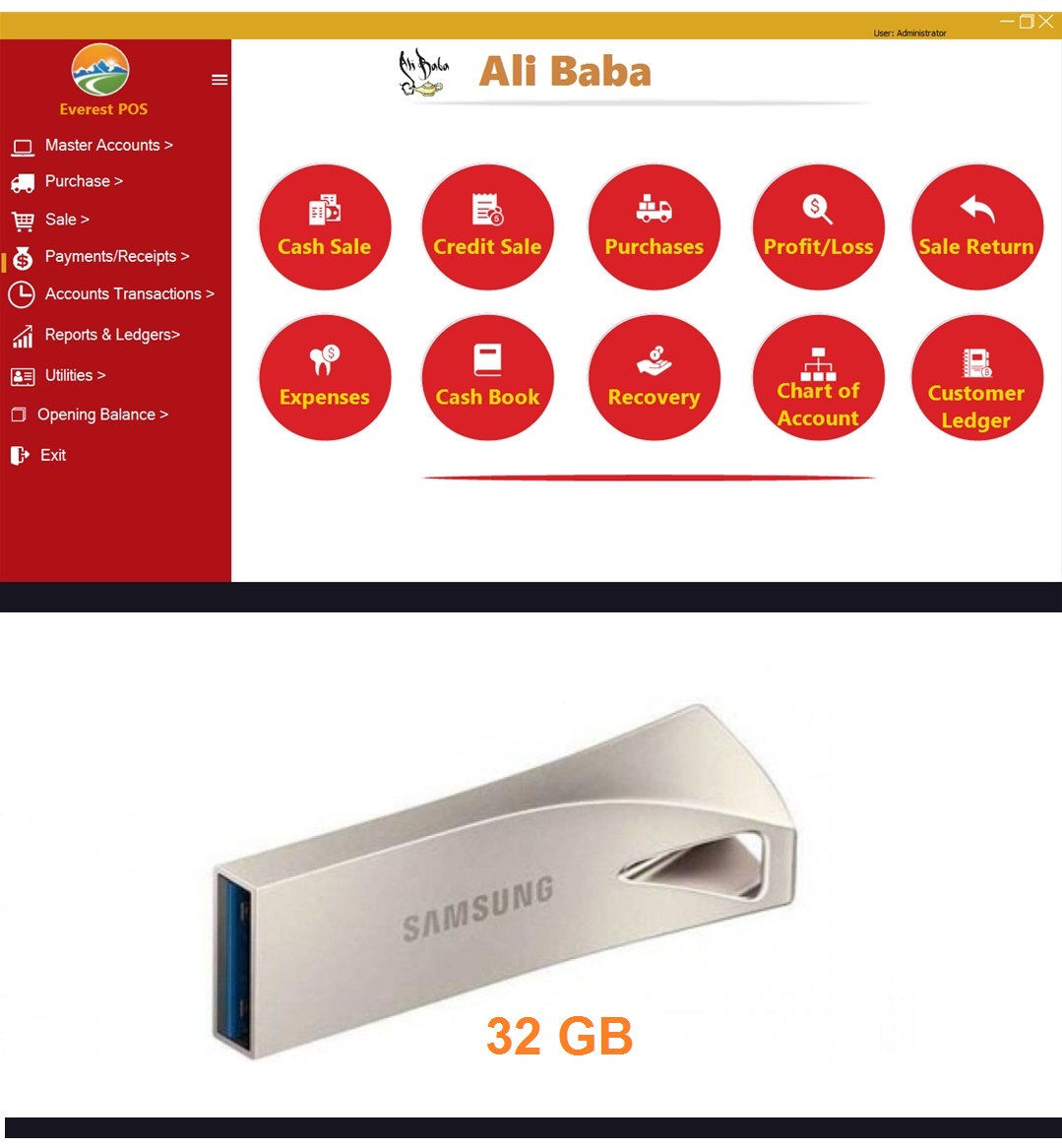 Flash Drive 32 GB USB High Speed with Free App