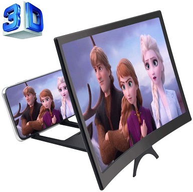 Phone HD Screen larger Videos Movies Games Projector with Foldable Phone Stand Mobile Phone Screen Magnifier L6 12Inches