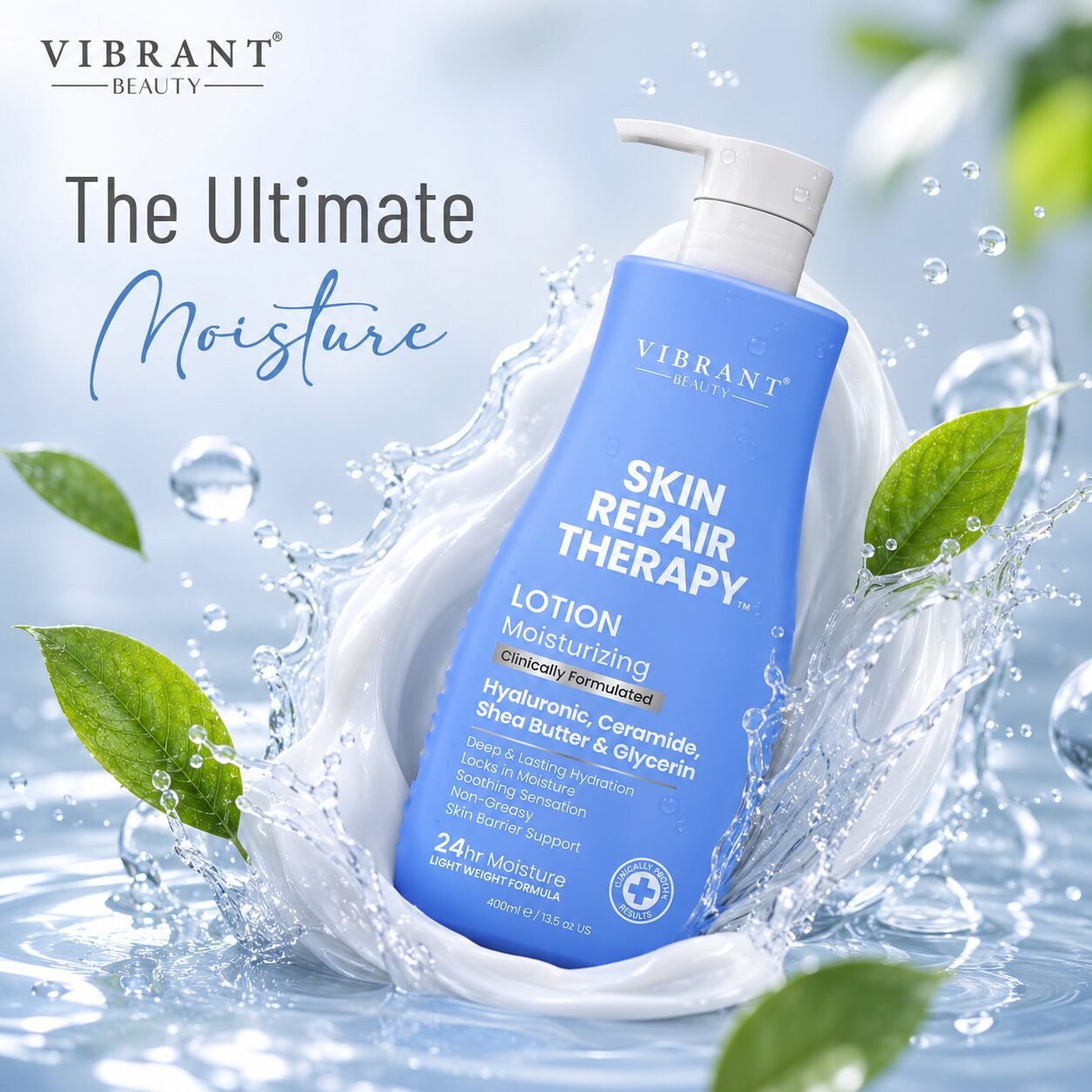 Vibrant Beauty Skin Repair Therapy Moisturizing Lotion | Moisturising Skin Care | 400ml