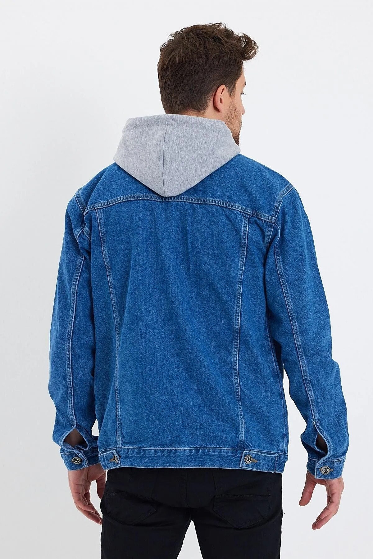Mens Hooded Denim Jacket Home shopping 3