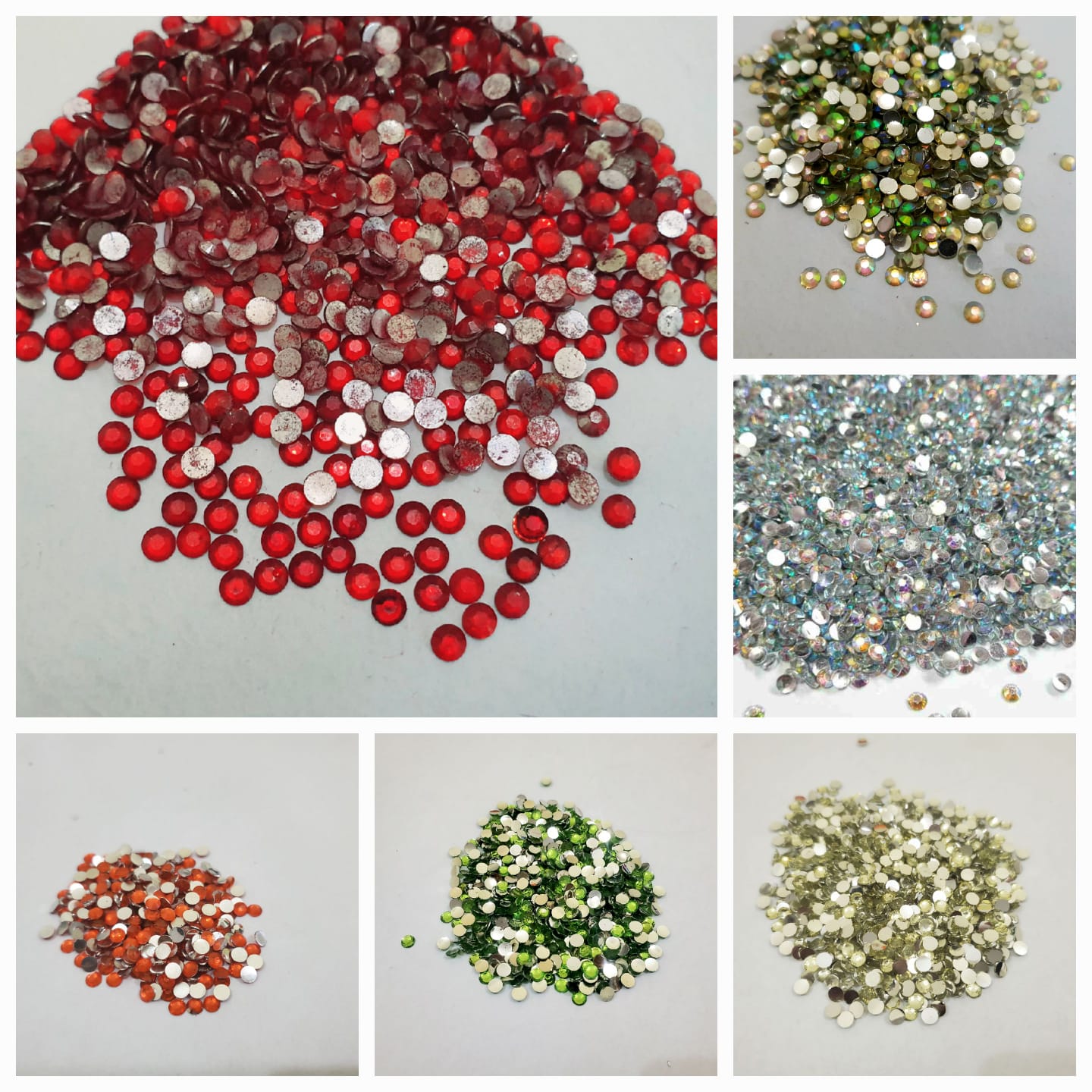 300 Plus Pcs Shiny Kundan Beads DIY Sewing Craft Sets Small Size 4mm Resins