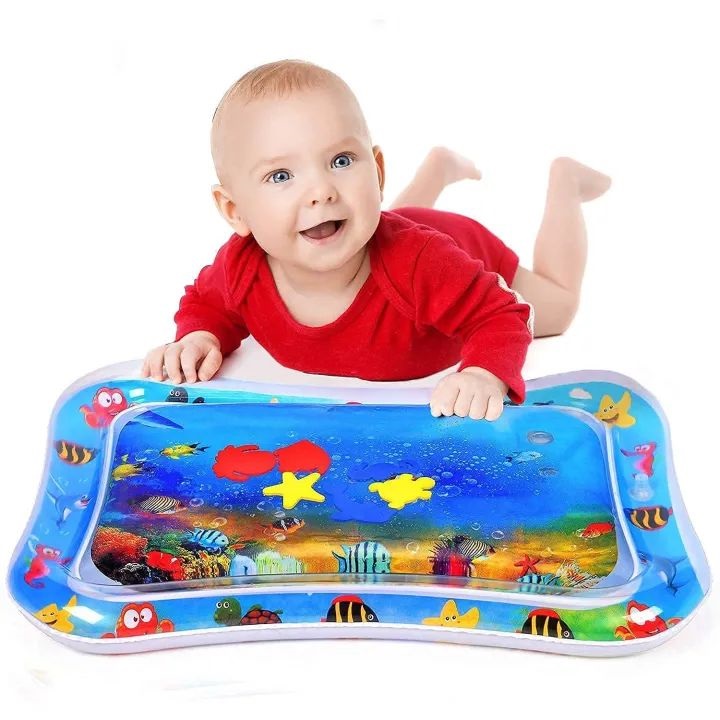 Inflatable Baby Water Play Mat Tummy Time Mat for Infants and Toddlers 3 to 24 Months Premium Sensory Activity Mat Leak Proof Early Development Toy Strengthens Muscles Enhances Motor Skills Portable Baby Play Mat