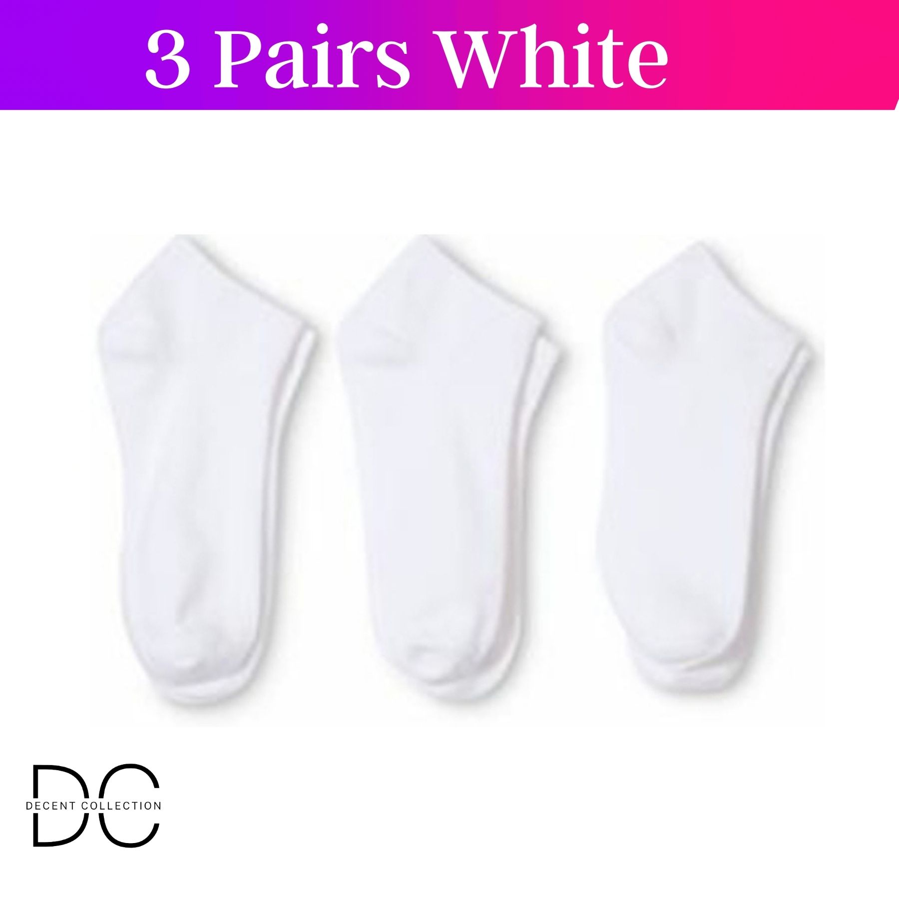 Pack Of 3 & 6 Pairs  Ankle Socks For Men Women