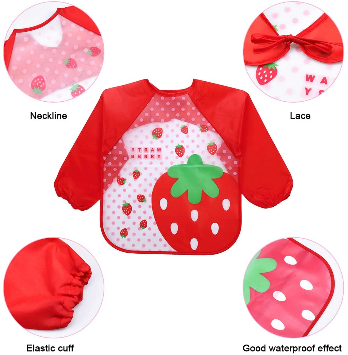 Unisex Infant Toddler Baby Waterproof Long Sleeved Bib Burp Cloths Kids Smock Feeding Accessories