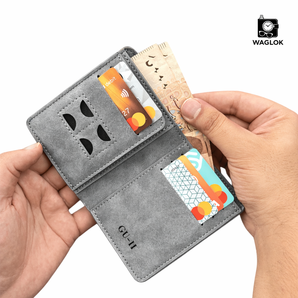 New Trending Soft Leather RFID M-Design Imported Wallet – Short Slim Design with RFID Blocking