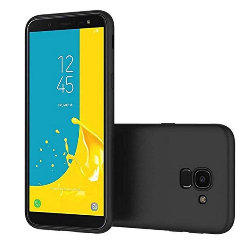 Samsung J6 Matte Black Soft Silicon Back Cover