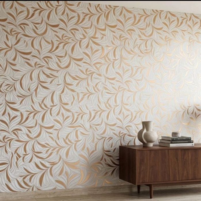 Gray Silver golden room wallpaper sheet Luxury Floral Wall Panel Wallpaper – Decorative Sheet for Bedroom, Living Room & TV Lounge Glue Sheet