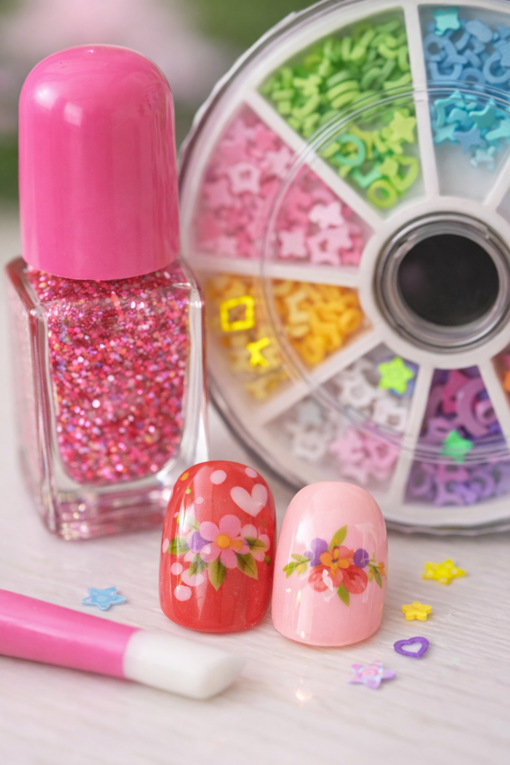 DIY Nail Art Kit for Girls – Glitter Polish, Nail Pen & Decorative Accessories