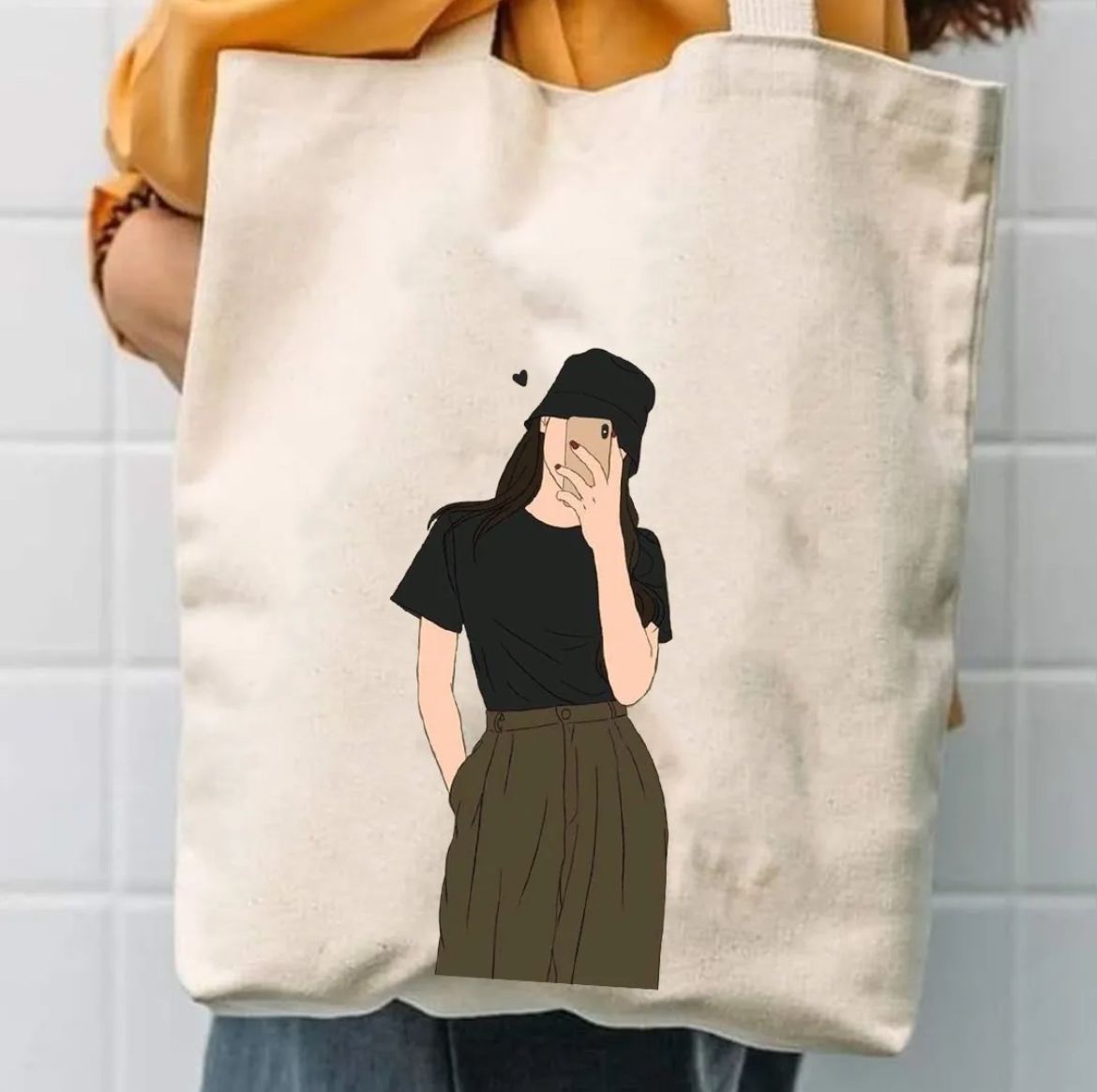 Trendy Free bear Tag Printed Tote Bag For Girls & Women