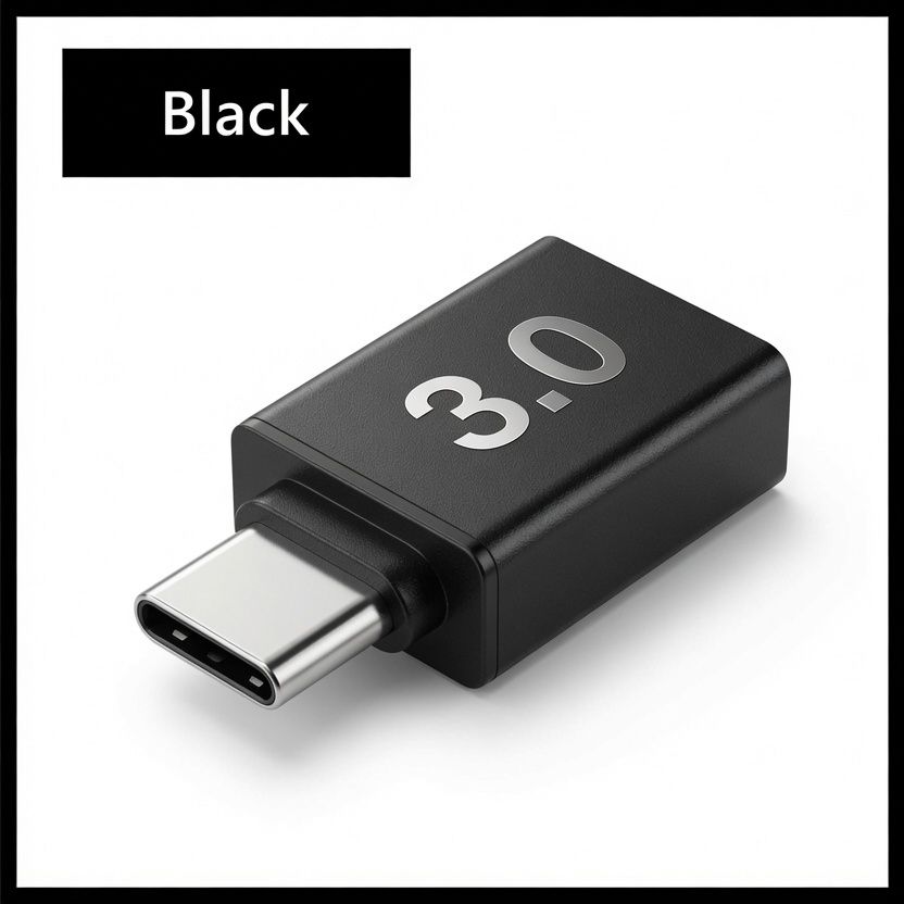 Fast Type C Male to USB 3.0 Premium A Female Converter USB-C Data OTG Adapter (Black) For All Android Phones