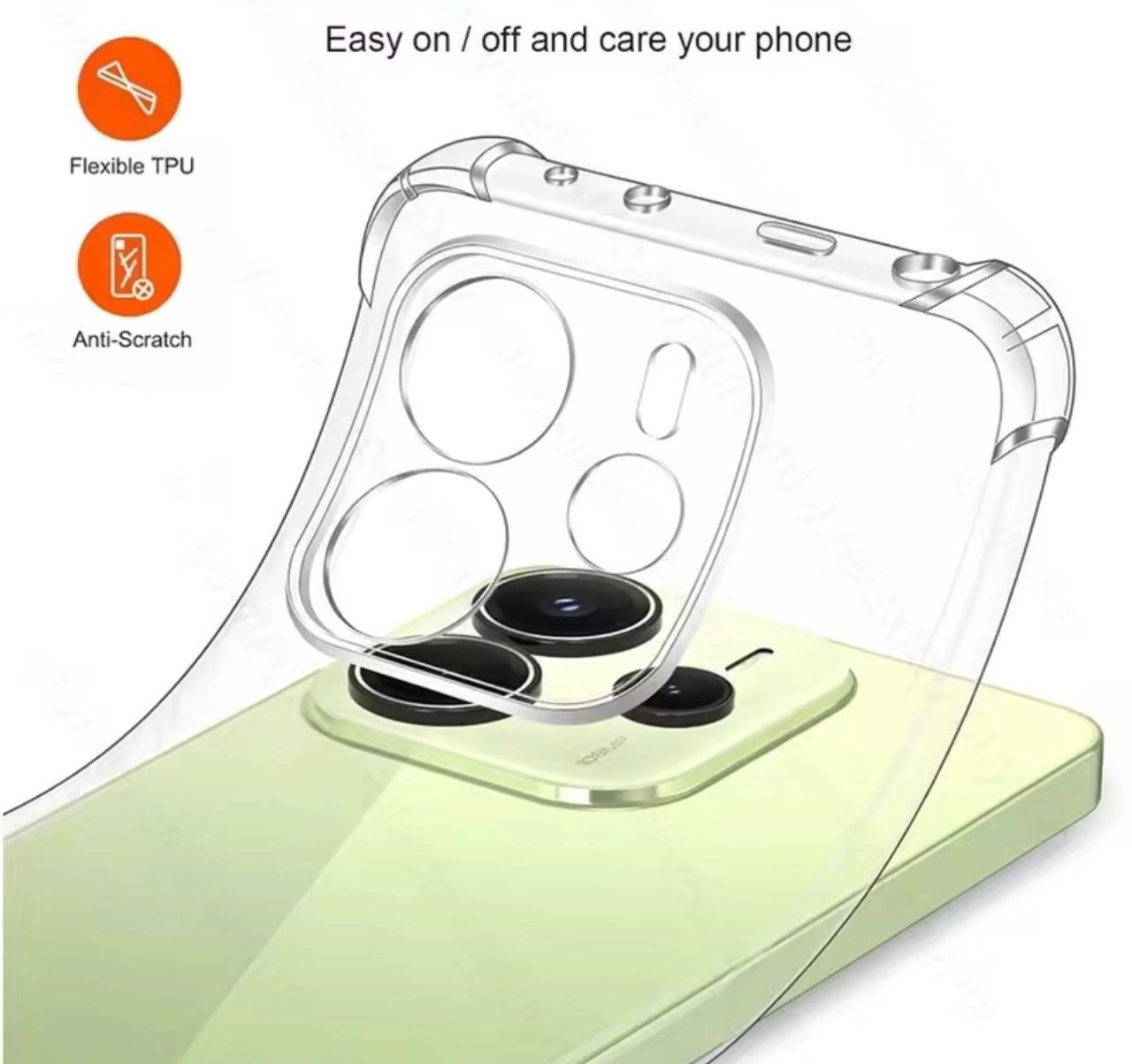 Xiaomi Redmi Note 14 4G/5G Back Cover Transparent Soft Bumper Clear Back Case Imported