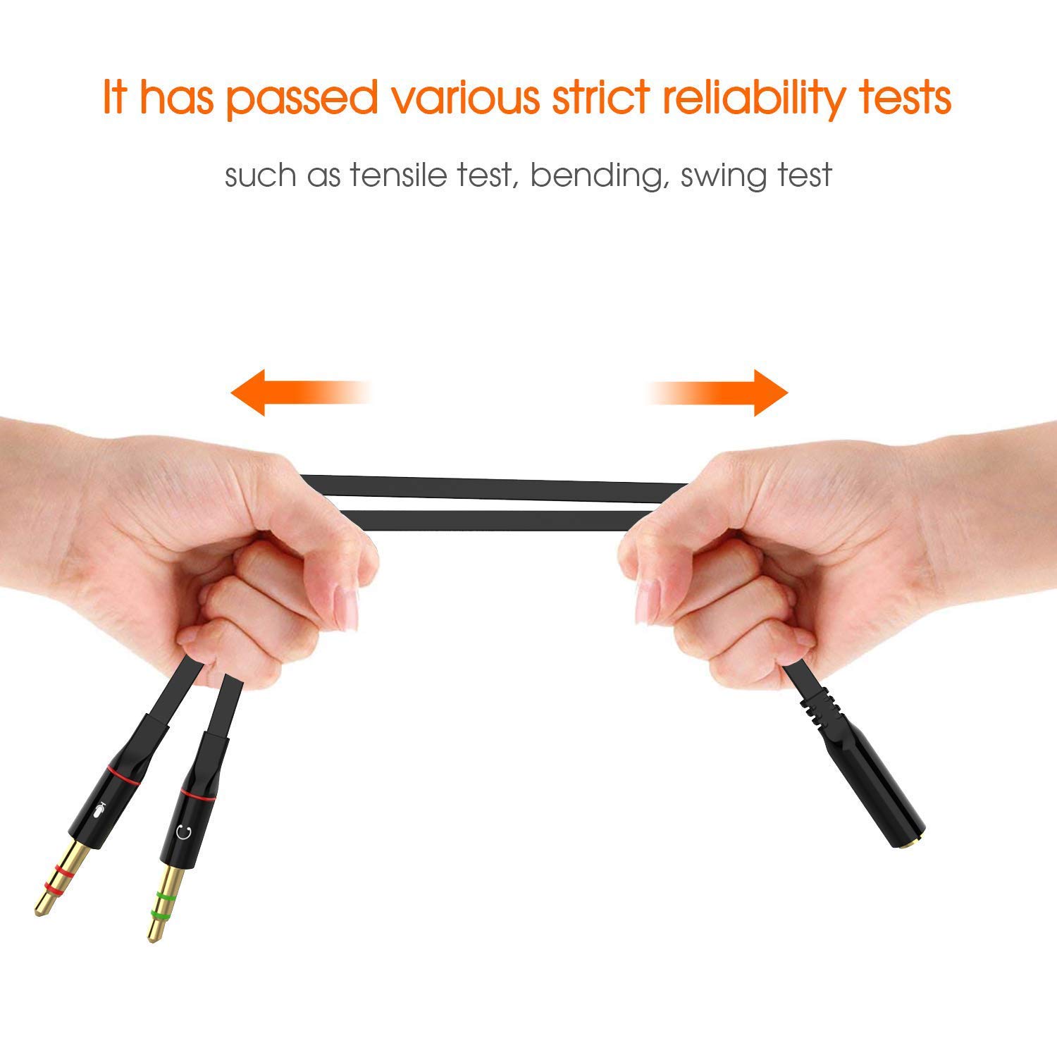 Headphone Splitter for Computer 3.5mm Female to 2 Dual 3.5mm Male Headphone Mic Audio Y Splitter Cable Smartphone Headset to PC Adapter Y Splitter for Headphone & handsfree