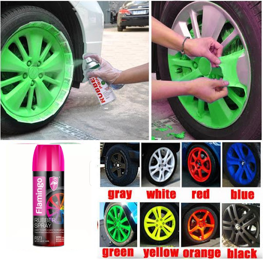 Flamingo Rubber Spray Paint Black – 450 ml